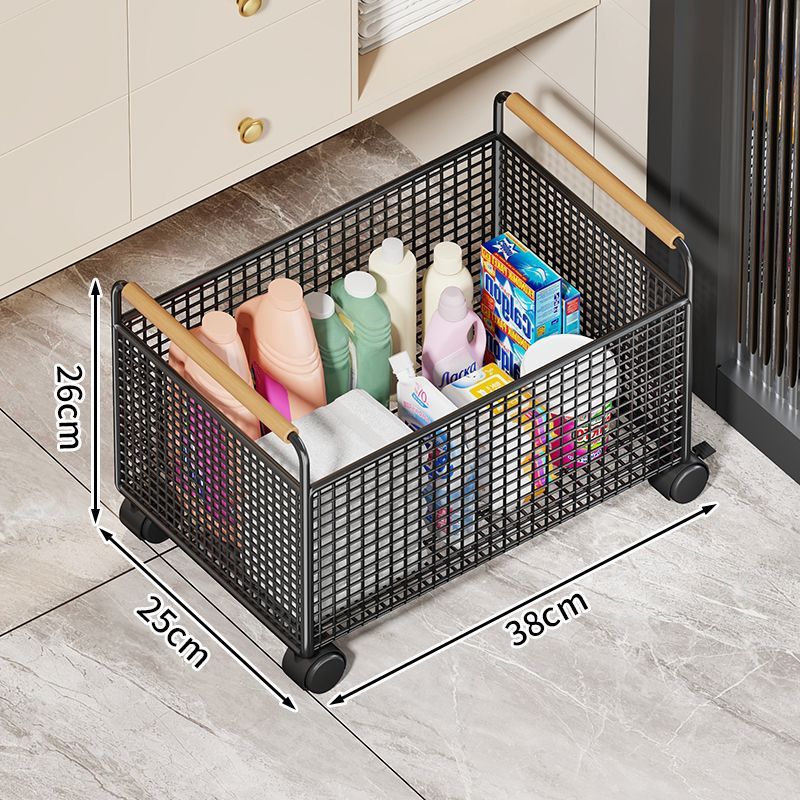 Bathroom cabinet under storage rack laundry detergent bathroom wheeled storage basket wash basin under washbasin movable storage rack
