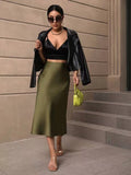 Hip-covering fishtail skirt satin satin mid-length skirt spring and summer new arrivalfashion cross-border women's clothing manufacturer direct