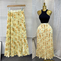 New arrival elastic waist high waist floral sweeteasiest for match a-line skirt women's medium longprintingpleated skirt