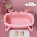 Foldable baby bathtub - plastic baby bath tub for infants and toddlers - small size, sit & lie down design - home use, newborn & infant supplies