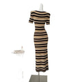 Korean style striped square neck midi dress - slimming, elegant, new summer  collection