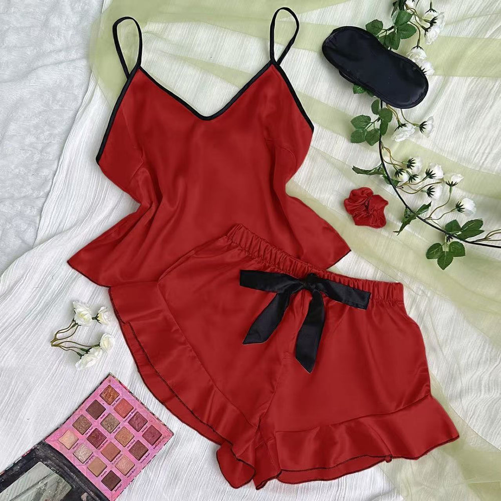Women's summer lightweight cami shorts set - sexy cami dress loungewear, sleeveless pajamas wholesale for export