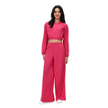Women's outdoor sports fitness outfit set - lightweight long sleeve zip-up jacket & loose fit straight leg casual active pants