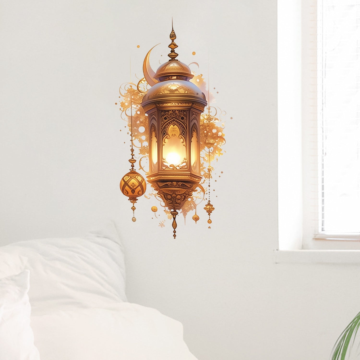 Cross-border   holiday decoration exquisite lighting stickers family warm room wall stickers wholesale