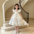 Girls' princess dress - summer  new collection: stunning and stylish white formal dress with butterfly wings for kids