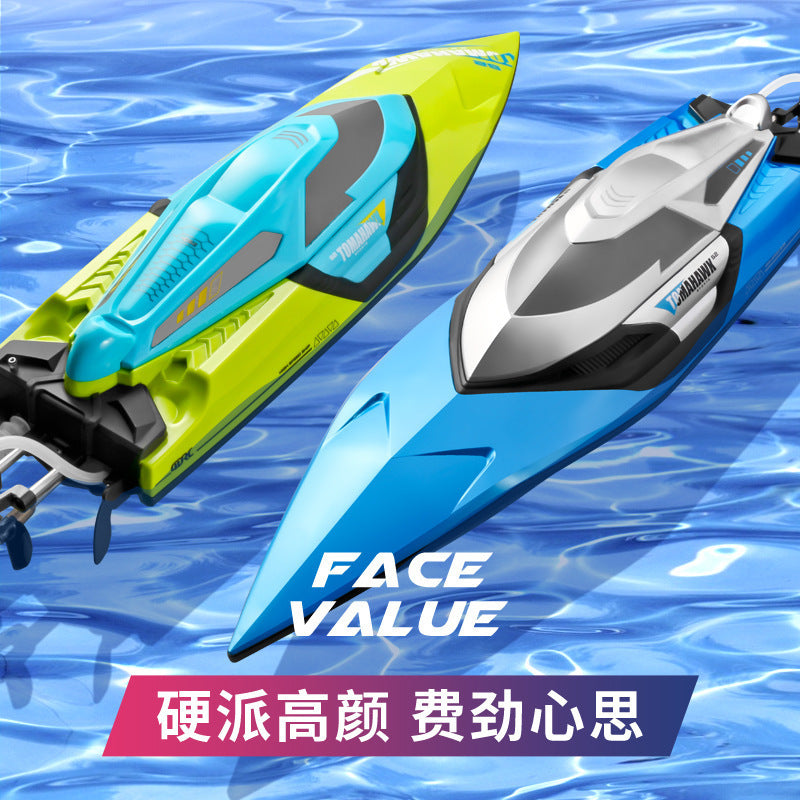s2 remote control boat, super large, high-speed, high-horsepower speedboat, waterproof electric kids boy pull-net boat model toy boat