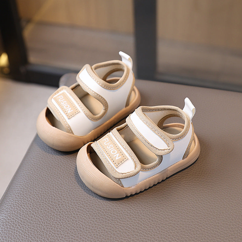 Baby boys' and girls' summer soft-soled non-slip sandals, closed-toe prewalker shoes, waterproof beach shoes for infants and toddlers, ages 1-3