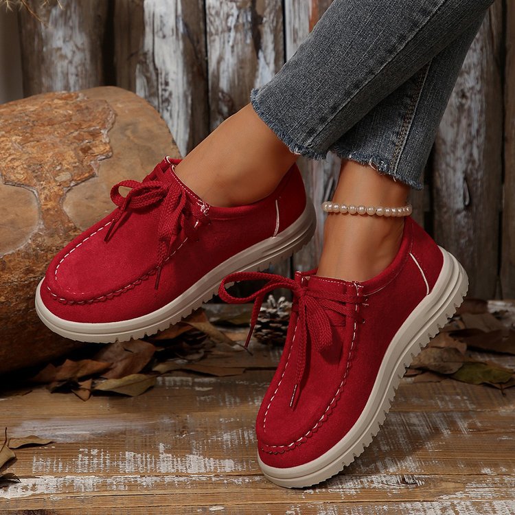 Cross-border European and American front strap round head casual sports shoes women's  large size thick sole heightening solid color sports shoes spot