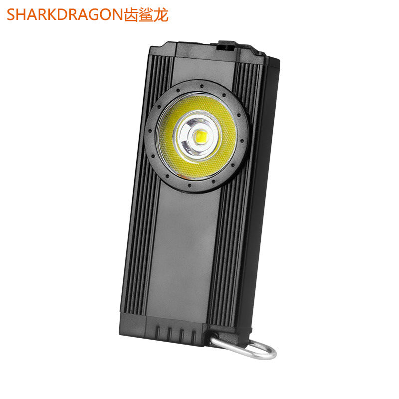 Cross-border new keychain light USB charging portable with magnet pen holder COB work light mini flashlight