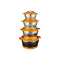 Magnetic double-layer pot three-piece set stainless steel thermal insulation pot exported to africa suit pot drill point 4pcs thermal insulation pot pot