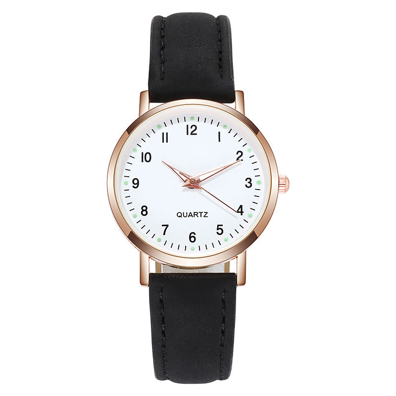 Women's luminous digital retro nubuck leather casual quartz watch - night glow vintage style