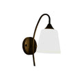 Retro iron curved pole bedside off-white tapered b&b guest room hotel bedroom stairwell casual reading wall lamp