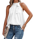summer new arrival halter neck bow leopard print satin sleeveless tank top wholesale