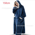 1.8m christmas pajamas women's robe flannel long vertical flap pocket pantshoodie blanket lazy blanket