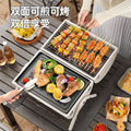 Small portable outdoor bbq grill with collapsible chimney, charcoal camping bbq grill for outdoor cooking and barbecuing