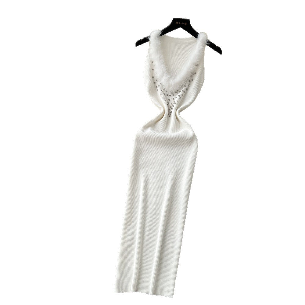 French riviera style halter sleeveless dress - women's summer cinched waist slimming tiered ruffle cake dress