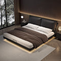 Personalized suspended bed modern casual leather bed master bedroom popular bed soft bed with backrest down leather bed