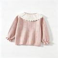 Girls' cardigan sweater - autumn/winter outerwear - kids' princess lace trim bow knit jacket