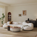 Italian normcore small apartment sea salt sofa living room house wabi-sabi style curved special-shaped corner combination fabric sofa