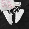 Mcqueen white shoes men's easiest for matchthick sole heightened casual sports shoes classic student board shoes popular style 8853