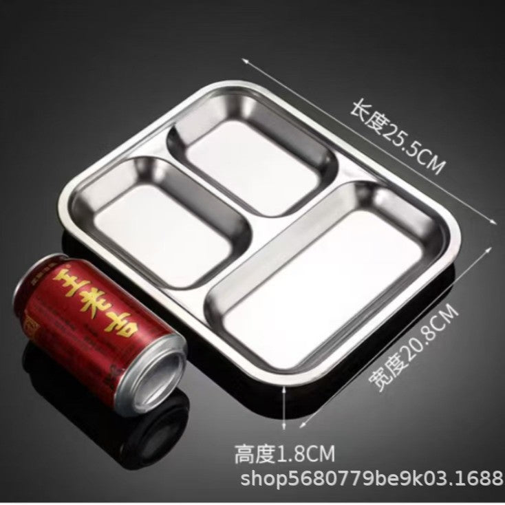 304 stainless steel lunch tray - five/six compartment, student/adult divided, thickened square meal plate/lunch box - direct from the manufacturer