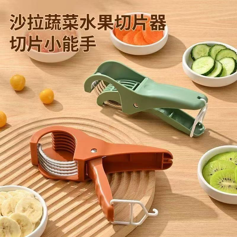 Stainless steel vegetable and fruit slicer - multifunctional sausage, banana, and fruit slicer/divider - kitchen gadget