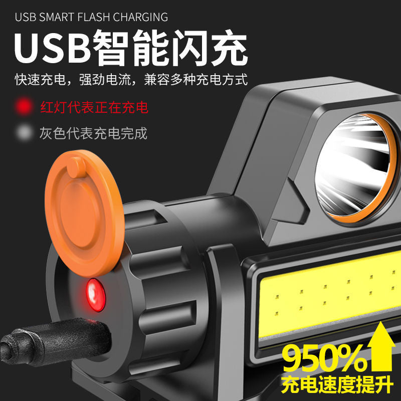 Headlight strong light charging super bright head-mounted super long battery life night fishing special lighting small flashlight