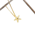 European and american cross-border popular titanium steel five-pointed star necklace for women, light luxury full diamond, high-end copper, slightly inlaid sweater chain jewelry