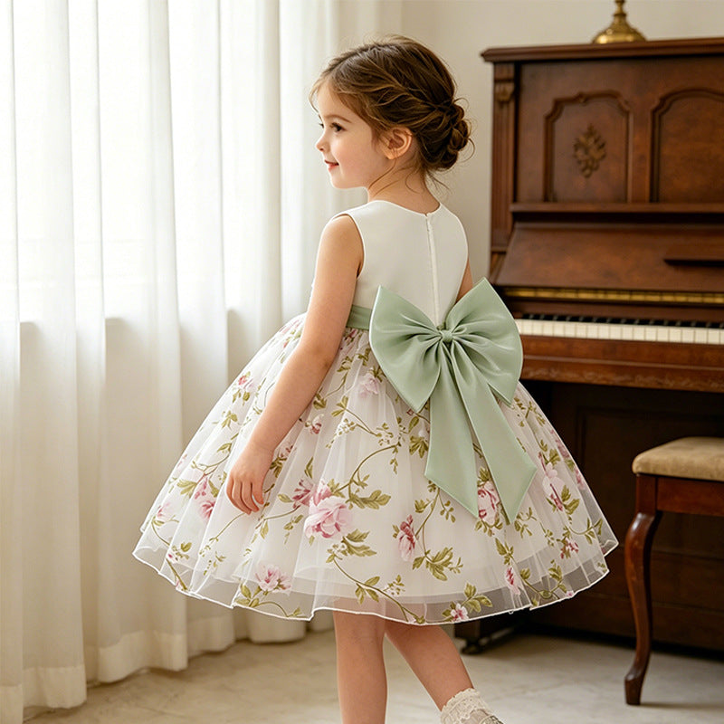 Girls' formal dress vest dress cross-border e-commerce children's princess dress birthday first birthday outfit flower girl dress new  collection