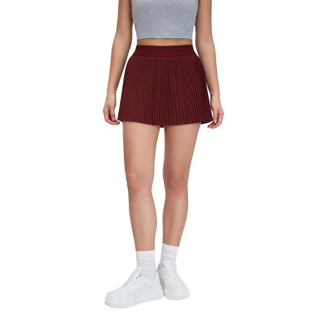 Ice-feeling breathable outdoor sports skirt for women with lining fashion tape tennis skirt yoga fitness skirt d25008