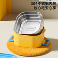 304 stainless steel insulated lunch box - square food container, airtight storage, portable bento box for office workers