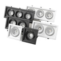 Led grille light double head three head square downlight mesh grape rack aluminum embedded commercial bold light cob spotlight