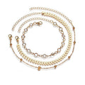 Wish european and american summer hot selling beach multi-layer zircon leaf figure eight pearl anklet sun moon star pattern jewelry