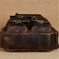 New arrival genuine leather backpack for men 15.6inch retro computer bag crazy horse leather large capacity travel backpack for men