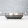 double-ear frying pan, deepened stainless steel flat bottomfor home pancake baking pan, induction cooker, gas honeycomb non-stick pan