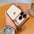 Matte electroplated pc suitable for iphone17promax mobile phone case apple 16/15 lens film anti-fall protective cover
