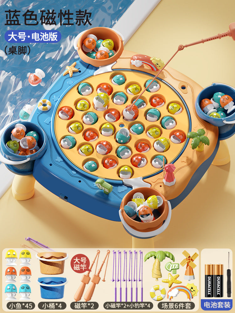 Electric magnetic fishing game - early education, educational, musical, interactive pretend play toy for boys and girls - wholesale gifts