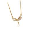 [copper inlaid with zirconium] new style full diamond bow and wheat ear necklace for women, exquisite high-end accessible luxury versatile clavicle chain jewelry