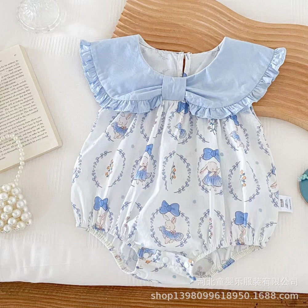Infant & toddler princess bowknot sleeveless romper - cute, lightweight summer jumpsuit for baby girls - stylish & trendy onesie