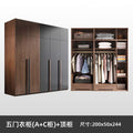 Five-door wardrobe + top cabinet combination model [a+c]