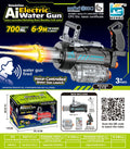 New ai-powered voice-activated double-barrel gatling electric water gun - high-pressure pulse, rotating, flashing, boy's toy