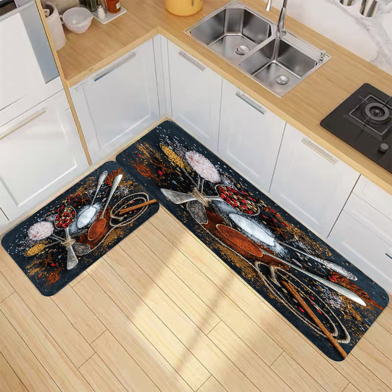ins kitchen floor mat long strip absorbent bathroom foot mat simple household kitchen carpet  hot style