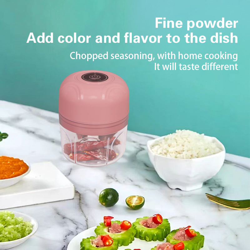 Electric food processor - compact, automatic mixer, multi-functional mini meat grinder & garlic chopper for home use