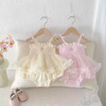 Newborn baby girl romper dress - summer lightweight princess style tutu skirt