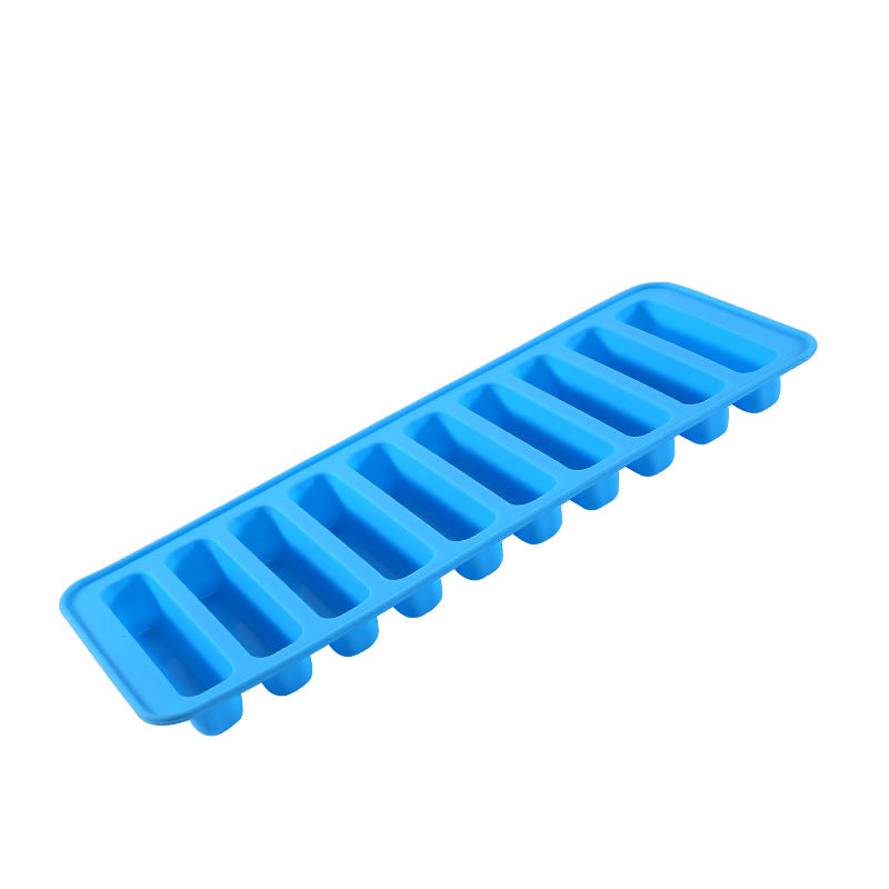 Cylindrical silicone ice cube tray mold - 10-cavity finger mold for cookies, ice pops, ice cubes, and chocolate diy