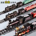 Electric train track car simulation retro steam train model kids high-speed rail toy boy's set gift