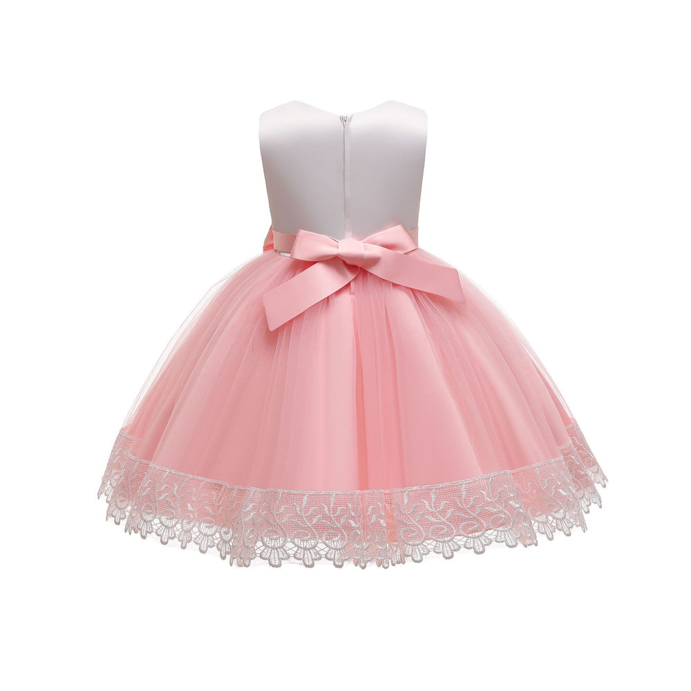 kids dress color matching style fluffy wedding dress princess dress girldress baby first birthday