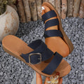 Women's plus size open-toe sandals with metal buckle strap - new summer  collection for cross-border e-commerce