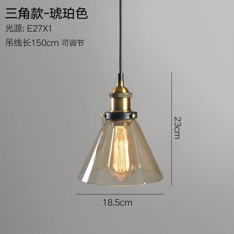 American glass chandelier wabi-sabi glass lamp banquet triangle ball small hat glass lamp restaurant chandelier