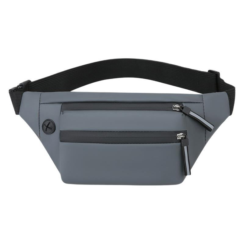 New men's fanny pack casual anti-splashing chest bag multi-layer large-capacity shoulder bag simple solid color messenger bag wholesale